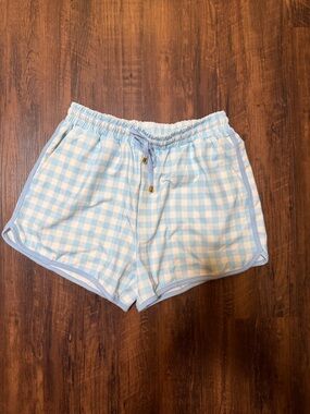 Jess Lea Light Blue Gingham Women’s Drawstring Shorts